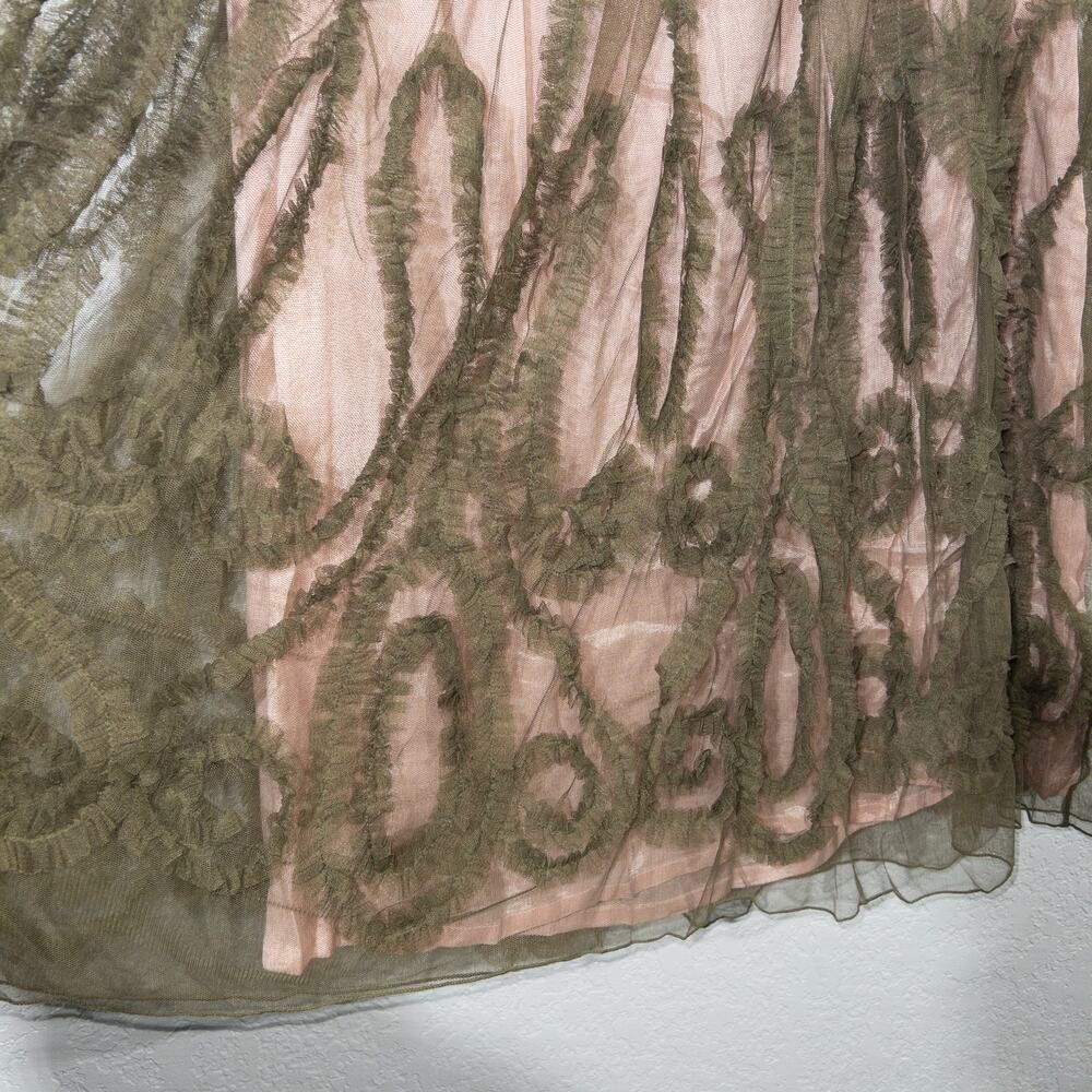 New James Coviello x BHLDN Anthropologie Blush Green Tulle Dress 2 - Picture 8 of 10